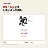Maßbild Titanium Strength ULXC Unilaterale Beinstreck- und Beinbeugemaschine: Stellfläche 150 × 130 cm, Höhe 99 cm