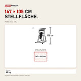 Maßbild Titanium Strength VAB60 Vertikaler Bauchtrainer: Stellfläche 147 × 105 cm, Höhe 173 cm