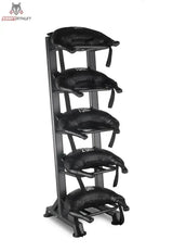 Titanium Strength Vertikales Rack für Sandbags bestückt mit Sandbags, Seitenansicht