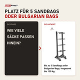 Frage und Antwort zu Titanium Strength Vertikales Rack für Sandbags: Wie viele Säcke passen hinein?