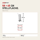 Maßbild Titanium Strength Vertikales Rack für Sandbags: Stellfläche 58 × 65 cm, Höhe 179 cm