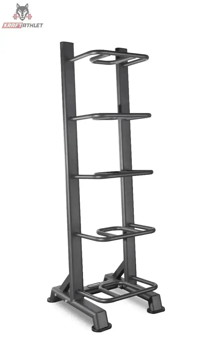 Titanium Strength Vertikales Rack für Sandbags leer in Schrägansicht mit fünf Ablagen, schwarz