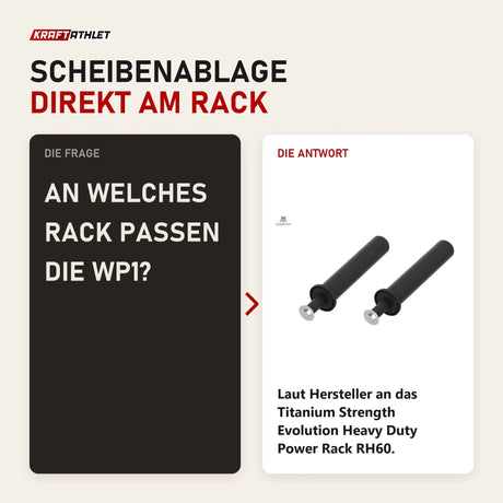 Frage und Antwort zu Titanium Strength WP1 Weight Plate Pegs: An welches Rack passen die WP1?