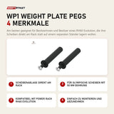 Titanium Strength WP1 Weight Plate Pegs mit 4 Merkmalen: Scheibenablage direkt am Rack, Für olympische Scheiben mit 50 mm Bohrung, Kompatibel mit Power Rack RH60 Evolution, Einfach zu montieren und abzunehmen