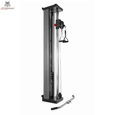 Titanium Strength WT200 Wandmontierte Seilzugstation in der Frontansicht mit Gewichtsblock, Griff und Stange