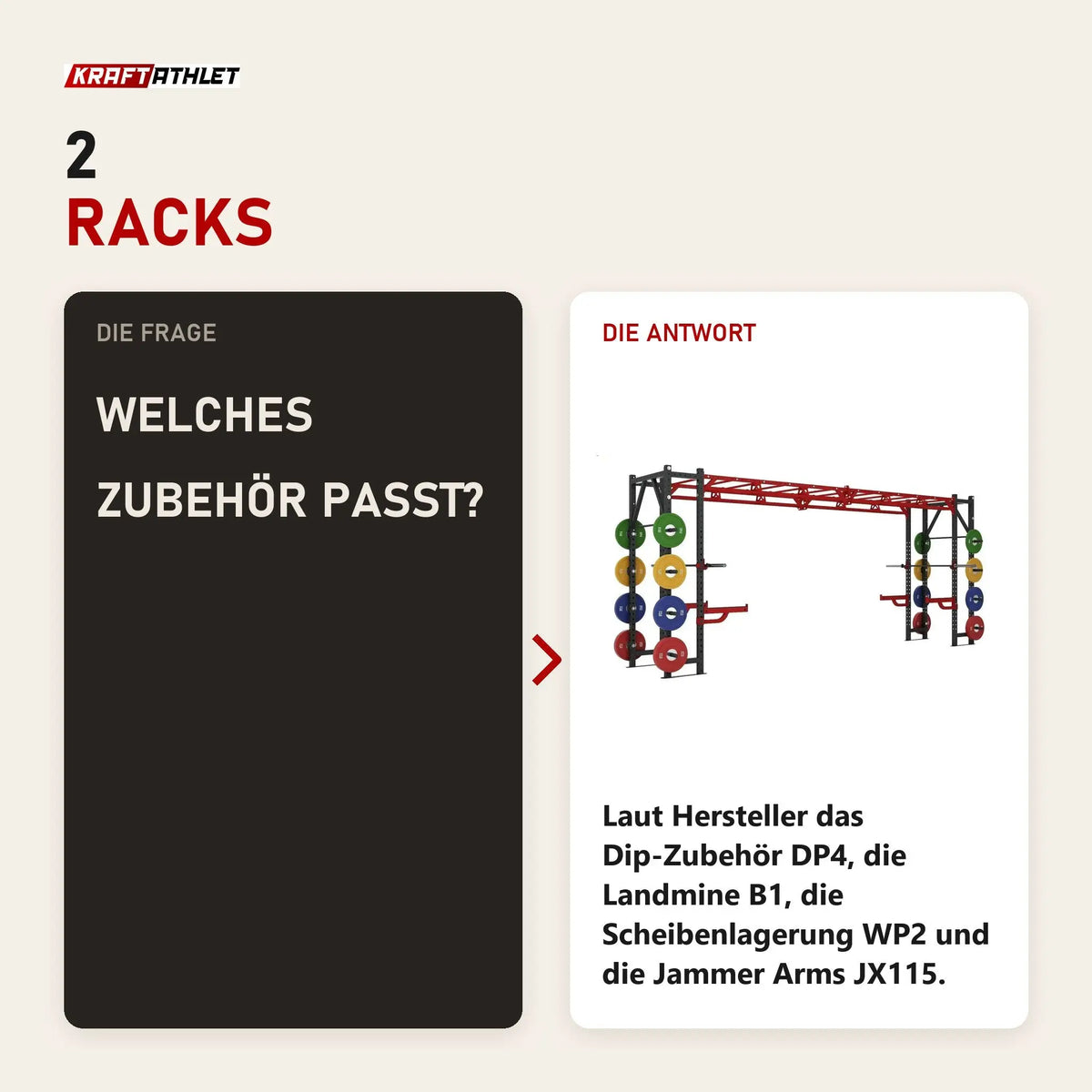 Frage und Antwort zu Titanium Strength X Line Athletic Bridge Rack DR50: Welches Zubehör passt?