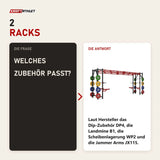 Frage und Antwort zu Titanium Strength X Line Athletic Bridge Rack DR50: Welches Zubehör passt?