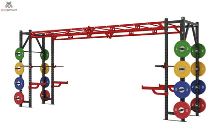 Titanium Strength X Line Athletic Bridge Rack DR50, Ansicht von der anderen Seite mit Scheibenhaltern