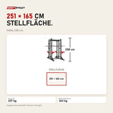 Maßbild Titanium Strength X Line Athletic Combo Rack RA20: Stellfläche 251 × 165 cm, Höhe 238 cm
