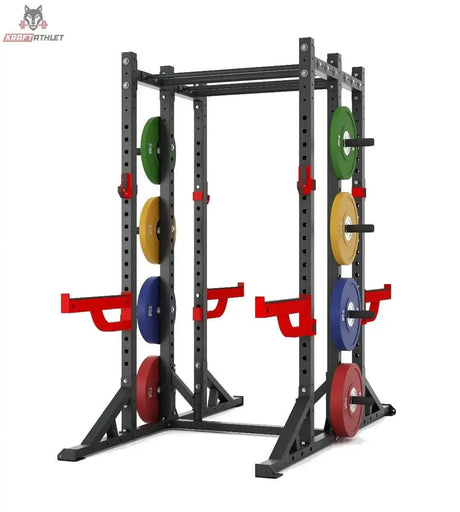 Titanium Strength X Line Athletic Combo Rack RA20 mit farbigen Hantelscheiben an den Scheibenhaltern