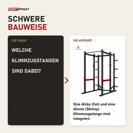 Frage und Antwort zu Titanium Strength X Line Athletic Power Cage RA30: Welche Klimmzugstangen sind dabei?