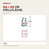 Maßbild Titanium Strength X Line HD Half Rack RH80: Stellfläche 146 × 165 cm, Höhe 235 cm
