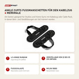 Younix Ankle Cuffs Fußmanschetten für den Kabelzug mit 4 Merkmalen: 4 D-Ringe rundum, Verstellbar von 22 bis 35 cm Umfang, Fußschlaufe, Nylon 1000D