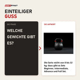 Frage und Antwort zu Younix Competition Kettlebell 16 kg Gusseisen: Welche Gewichte gibt es?