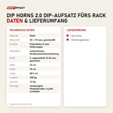 Technische Daten und Lieferumfang von Younix Dip Horns 2.0 Dip-Aufsatz fürs Rack als Tabelle