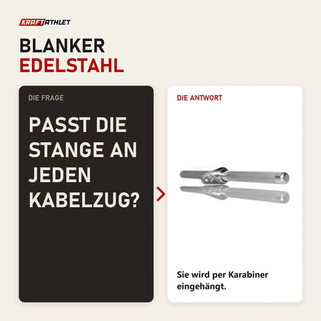 Frage und Antwort zu Younix Edelstahl-Griffstange gerade für den Kabelzug: Passt die Stange an jeden Kabelzug?