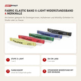 Younix Fabric Elastic Band X-Light Widerstandsband mit 4 Merkmalen: Stufe X-Light, 104 cm lang, Farbcodiert, Steigender Widerstand mit der Dehnung