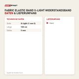 Technische Daten und Lieferumfang von Younix Fabric Elastic Band X-Light Widerstandsband als Tabelle