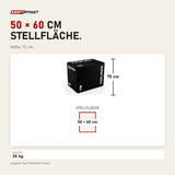 Maßbild Younix Foam Box Plyo Box: Stellfläche 50 × 60 cm, Höhe 75 cm