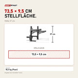 Maßbild Younix Half Safety Bars Sicherheitsablagen: Stellfläche 73,5 × 9,5 cm, Höhe 37 cm