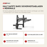 Younix Half Safety Bars Sicherheitsablagen mit 4 Merkmalen: Bis 1.000 kg getestet, 62 cm Ablagefläche je Arm, Polyethylen-Auflage, Werkzeuglos
