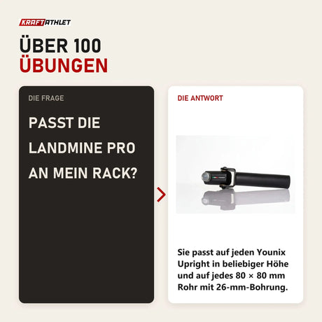 Frage und Antwort zu Younix Landmine Pro Landmine-Halterung: Passt die Landmine Pro an mein Rack?