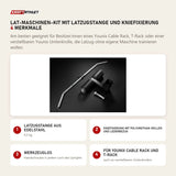 Younix Lat-Maschinen-Kit mit Latzugstange und Kniefixierung mit 4 Merkmalen: Latzugstange aus Edelstahl, Kniefixierung mit Polyurethan-Rollen und Lederbezug, Werkzeuglos, Für Cable Rack und T-Rack