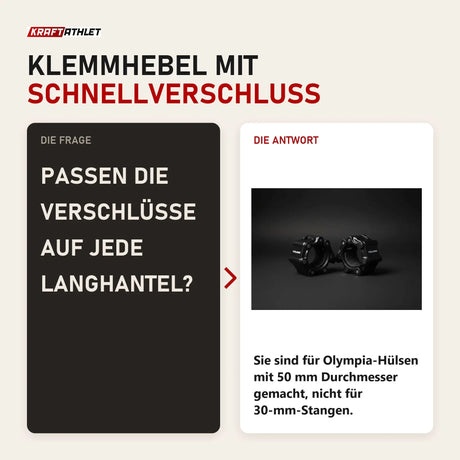 Frage und Antwort zu Younix Magnetic Collars Hantelverschlüsse: Passen die Verschlüsse auf jede Langhantel?