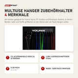 Younix Multiuse Hanger Zubehörhalter mit 4 Merkmalen: Ca. 60 Springseile oder ca. 60 Bänder, 4 mm lasergeschnittener Stahl, 8 cm hoch, Wand- oder Rack-Montage