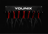 Younix Multiuse Hanger Zubehörhalter, Wandhalter mit roten Springseilen vor schwarzem Grund