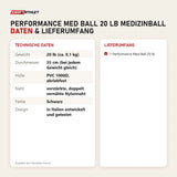 Technische Daten und Lieferumfang von Younix Performance Med Ball 20 lb Medizinball als Tabelle