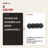 Frage und Antwort zu Younix Premium Bumper Plate 20 kg Hantelscheibe: Passen die Scheiben auf meine Langhantel?