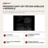 Younix ProSeries Griff-Set für den Kabelzug mit 4 Merkmalen: 4 Aufsätze, Schwarz eloxiertes Aluminium, Dual Bar mit drehbaren Ösen, Trizeps-Straps mit Neoprenfutter und D-Ringen