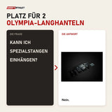 Frage und Antwort zu Younix Vertical 2 Bar Hanger Langhantel-Halter: Kann ich Spezialstangen einhängen?