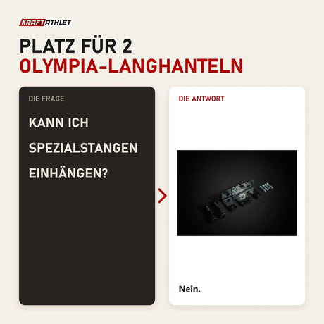 Frage und Antwort zu Younix Vertical 2 Bar Hanger Langhantel-Halter: Kann ich Spezialstangen einhängen?