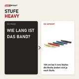 Frage und Antwort zu Younix Widerstandsband Heavy Fabric Band: Wie lang ist das Band?