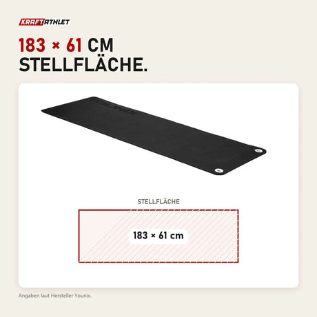 Maßbild Younix Workout Mat Trainingsmatte: Stellfläche 183 × 61 cm